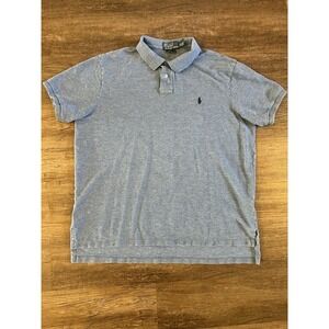 Polo Ralph Lauren Classic Fit Short Sleeve Cotton Polo Shirt Blue XXL F29